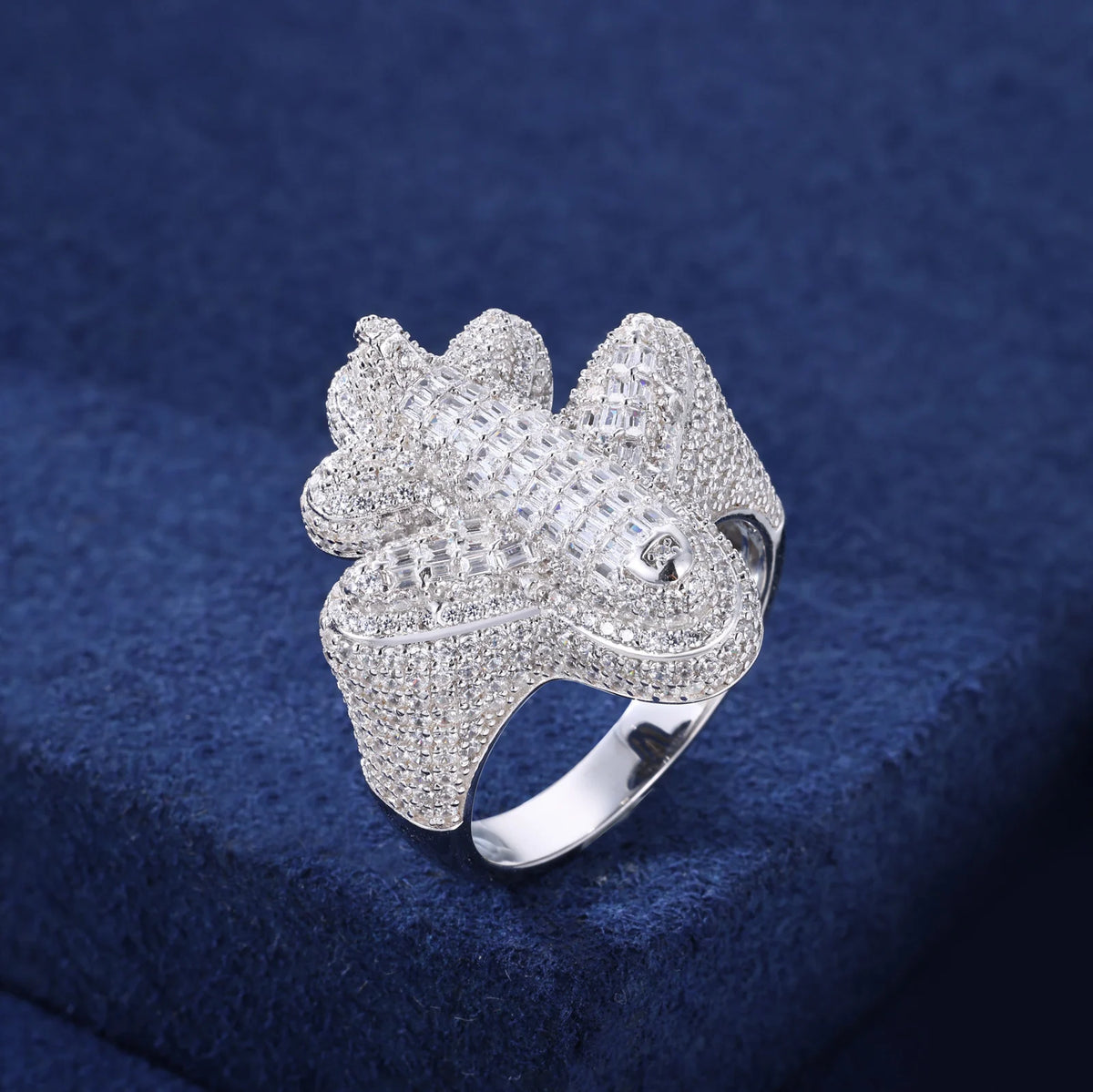 Iced Out Airplane Ring for Men, image 6