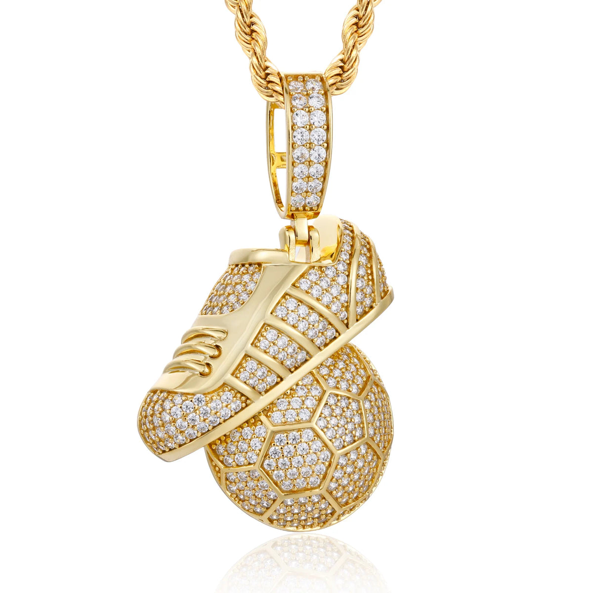Iced Out Sneaker Pendant Necklace for Men, image 6