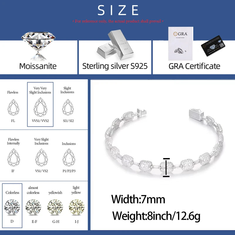 7mm Iced Out Link Bracelet for Men, image 4