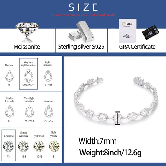 7mm Iced Out Link Bracelet for Men, image 4