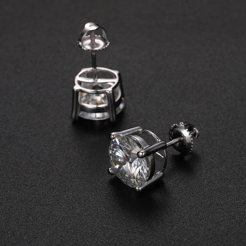 10mm 4ct Round Cut Moissanite Stud Earrings, image 6