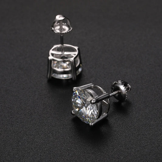10mm 4ct Round Cut Moissanite Stud Earrings, image 6