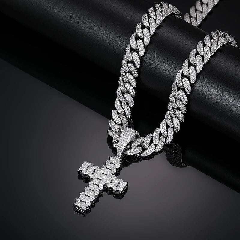 Iced Out Cross Pendant for Men, image 6