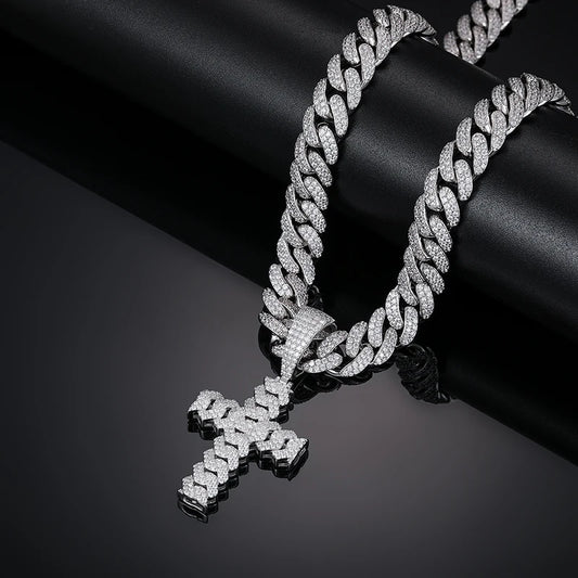 Iced Out Cross Pendant for Men, image 6