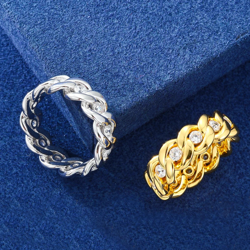 Iced Out Cuban Link Ring for Men, image 4