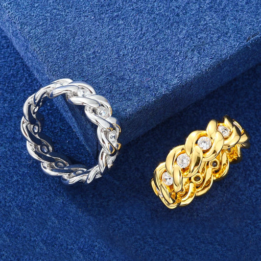 Iced Out Cuban Link Ring for Men, image 4