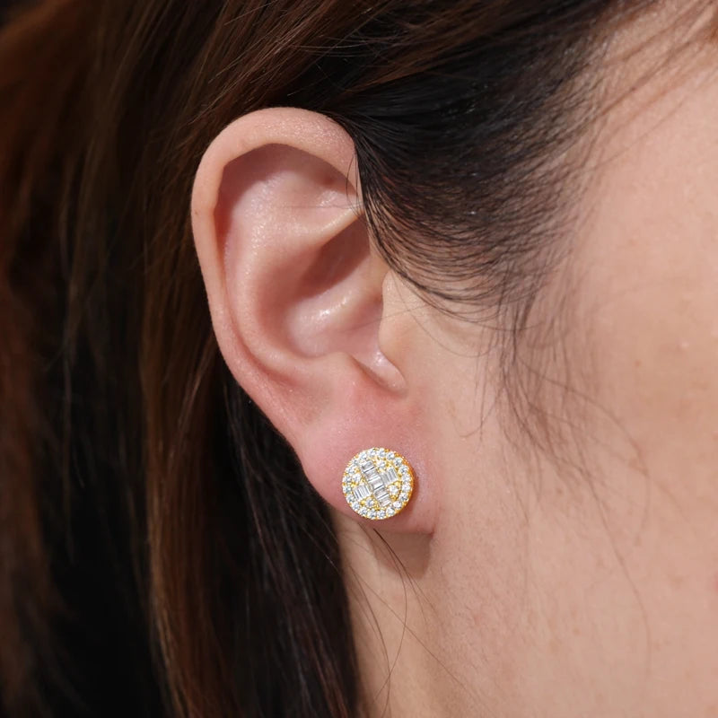 Iced Out Cross Stud Earrings for Men, image 8