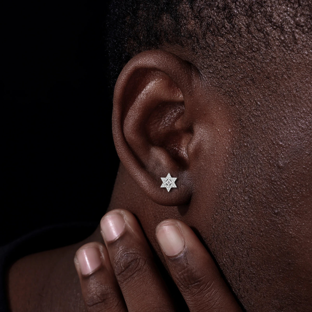 Star of David Micro Pave Stud Earrings, image 8