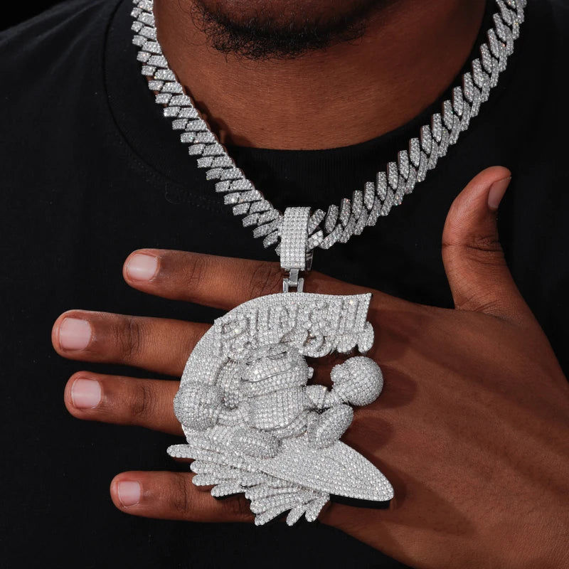 Iced Out Cartoon Boxer Pendant Necklace for Men, image 6