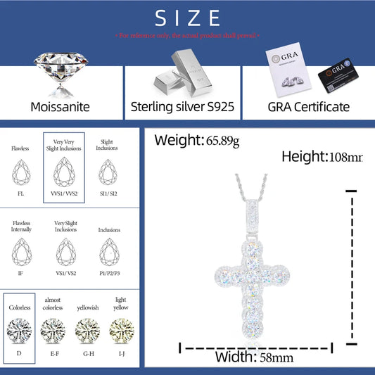 Iced Out Cross Pendant for Men, image 2