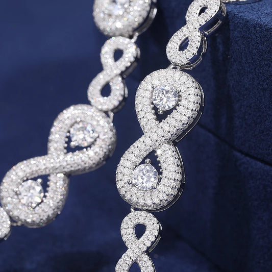 Iced Out Infinity Link Necklace for Men, image 5