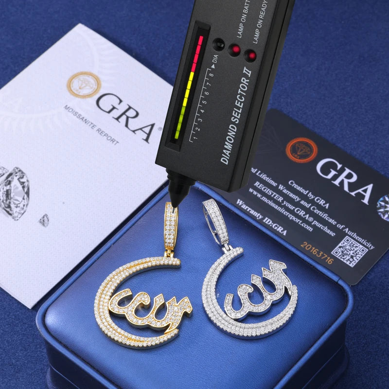 Iced Out Allah Pendant Necklace, image 2