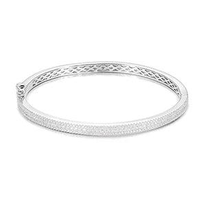 4mm 3-Row Moissanite Micro Pave Bangle for Men