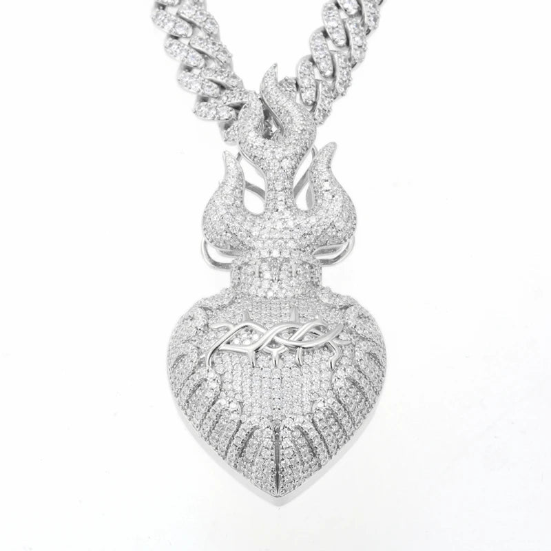 Iced Out Moissanite Pendant Necklace for Men