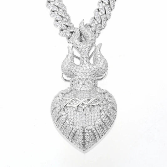 Iced Out Moissanite Pendant Necklace for Men