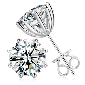 Round Cut Moissanite Stud Earrings, image 18