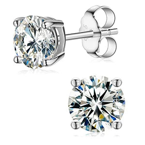 Round Cut Moissanite Stud Earrings, image 5