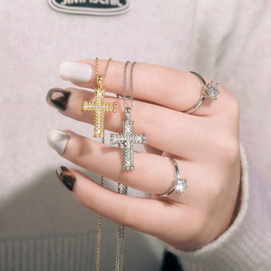 Moissanite Cross Pendant Necklace, image 6