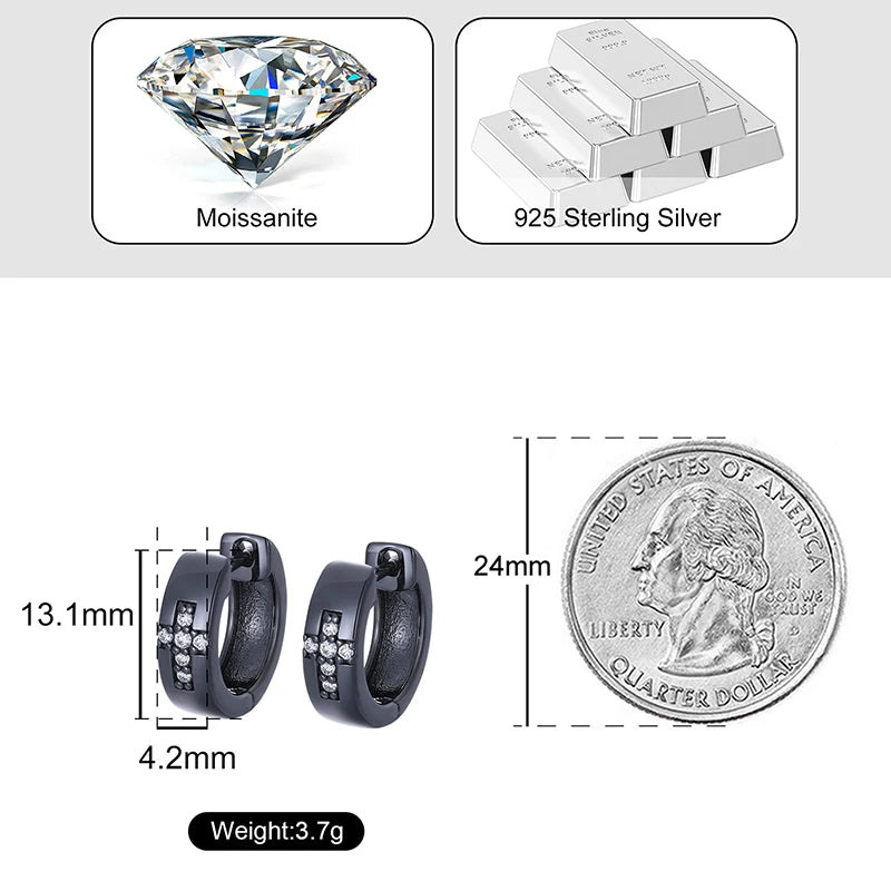 Moissanite Earrings for Men, image 4