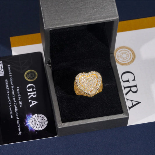 Pave Heart Ring for Men, image 5