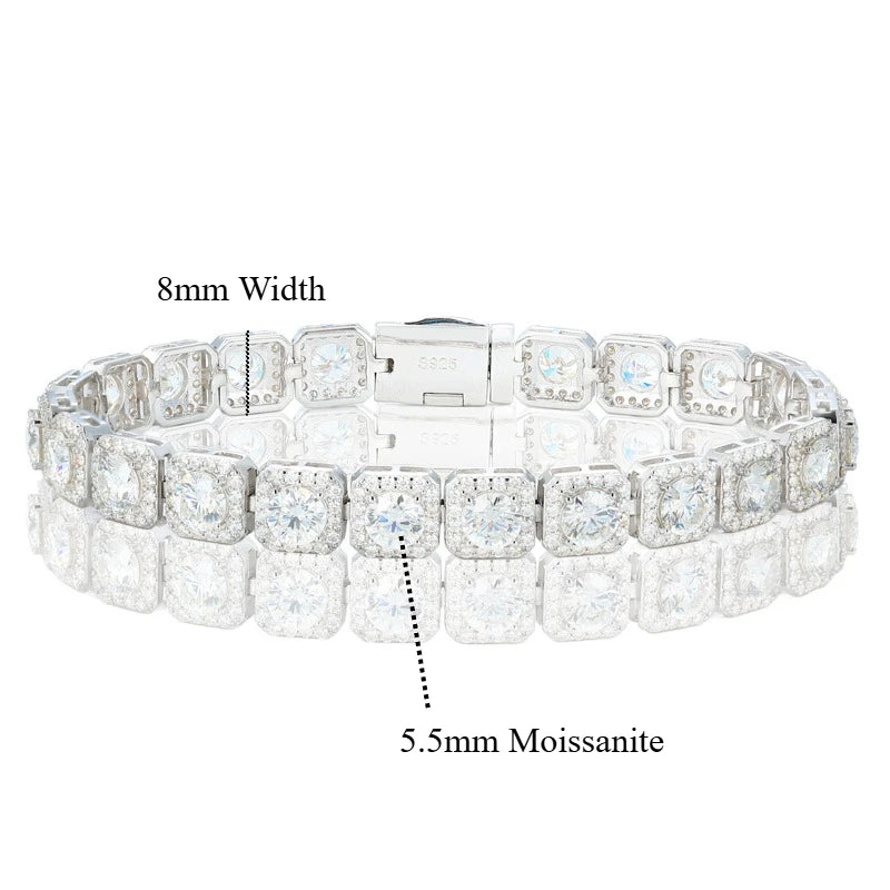8mm Iced Out Square Tennis Bracelet, image 2