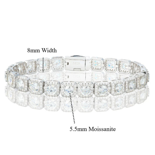 8mm Iced Out Square Tennis Bracelet, image 2
