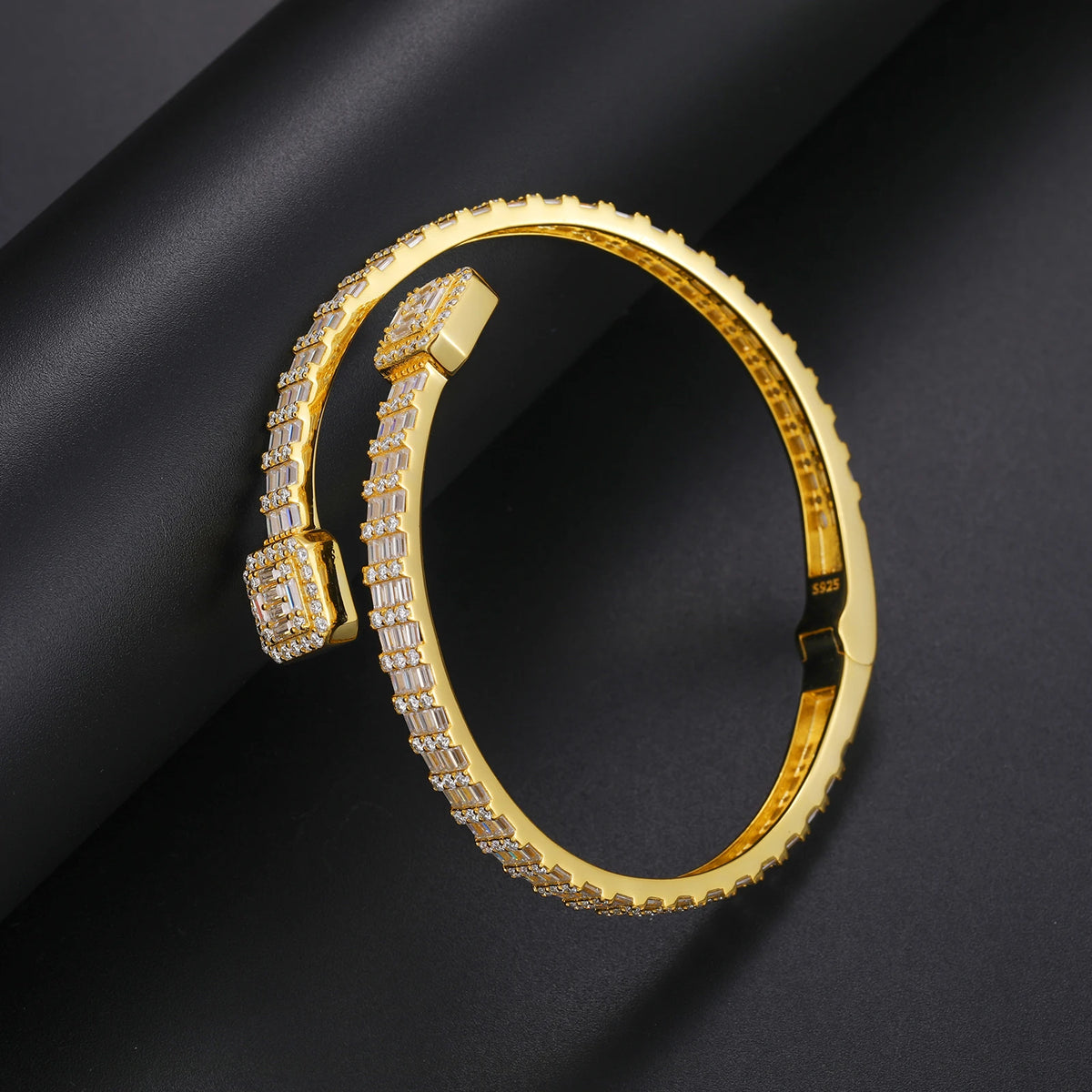 Iced Out Open Cuff Bracelet for Men, image 5