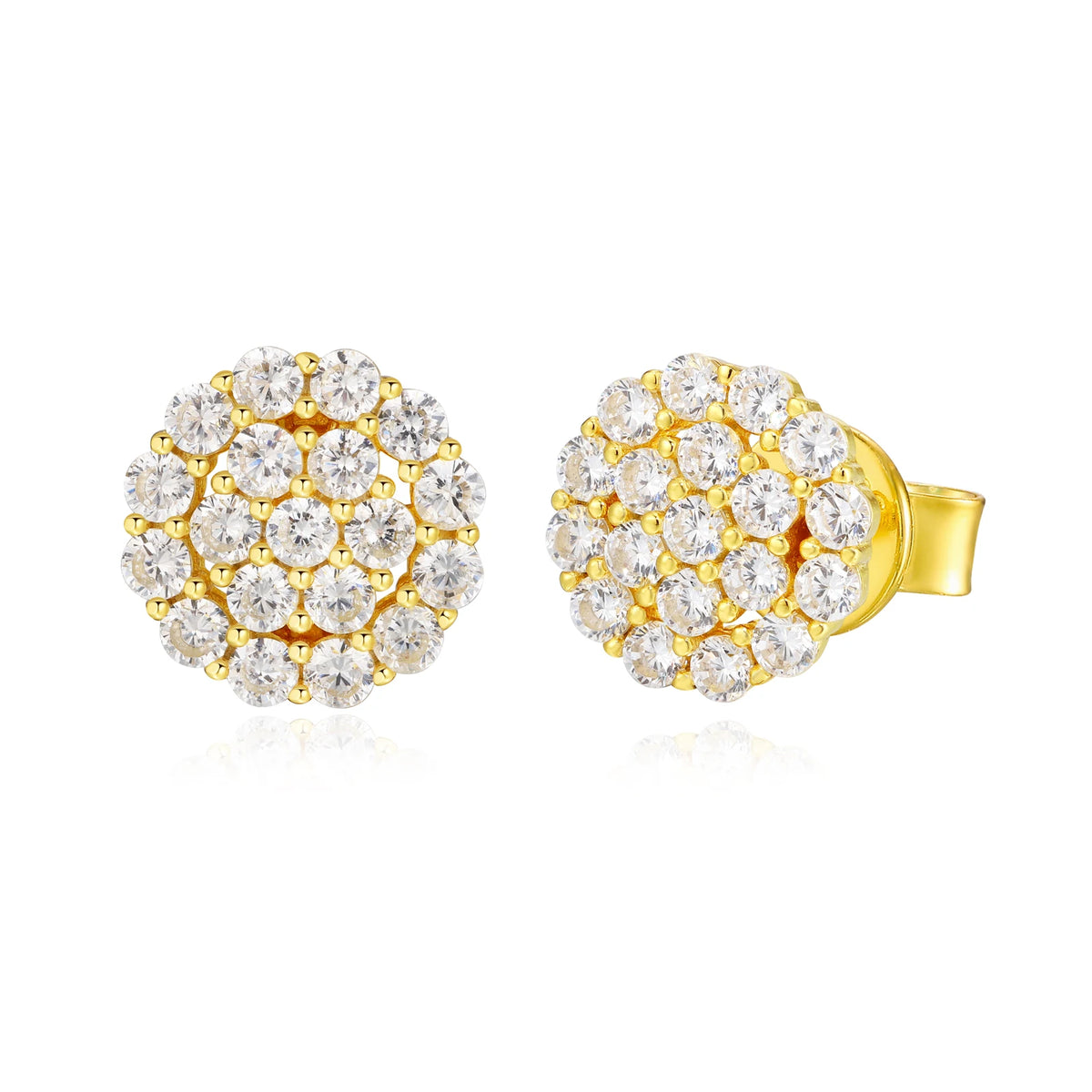 Iced Out Moissanite Cluster Stud Earrings for Men, image 9