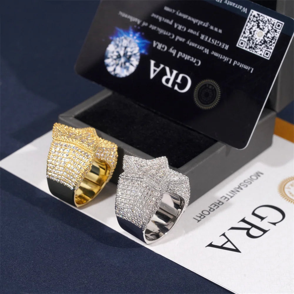 Iced Out Baguette Star Ring for Men, image 4