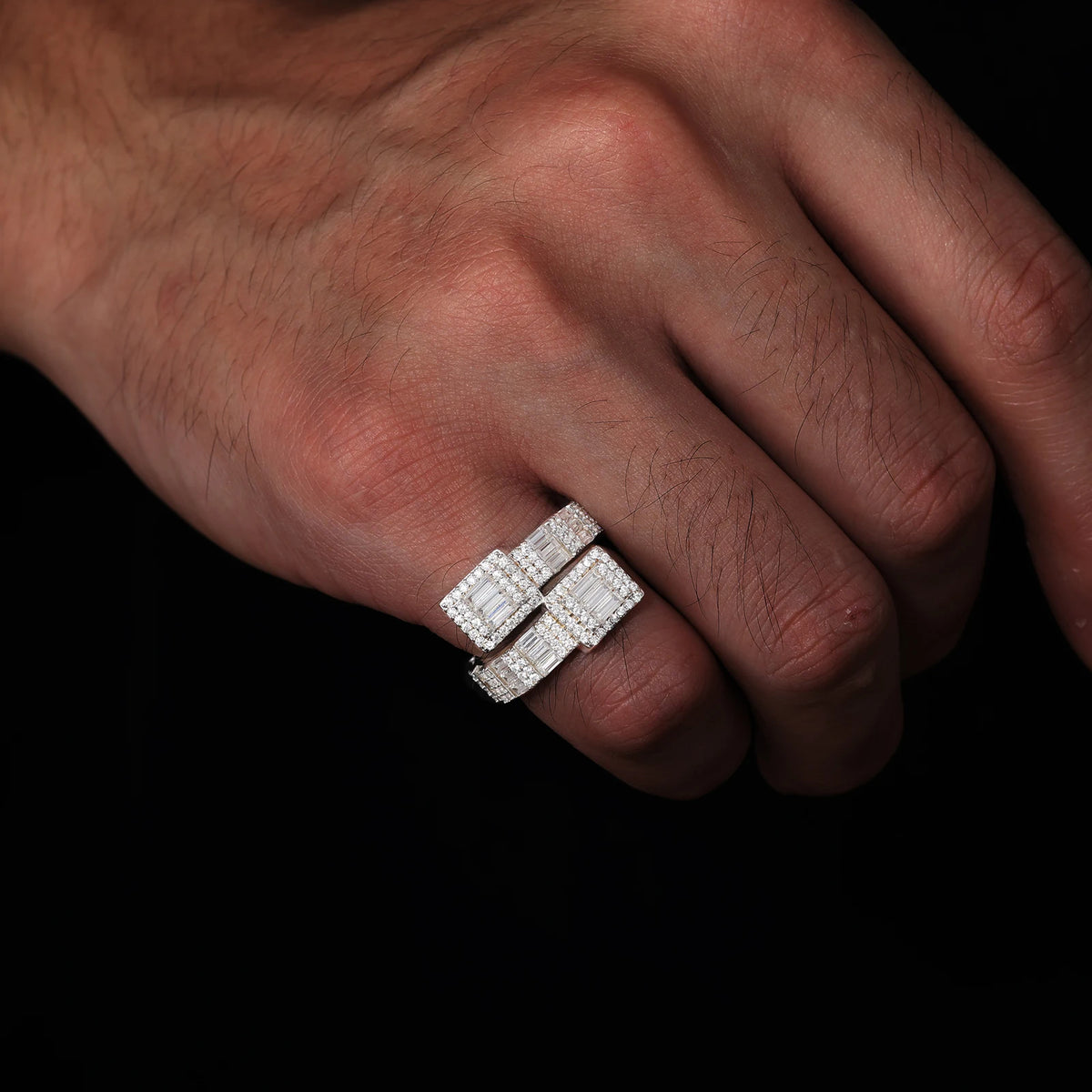 Iced Out Moissanite Rings for Men, image 6