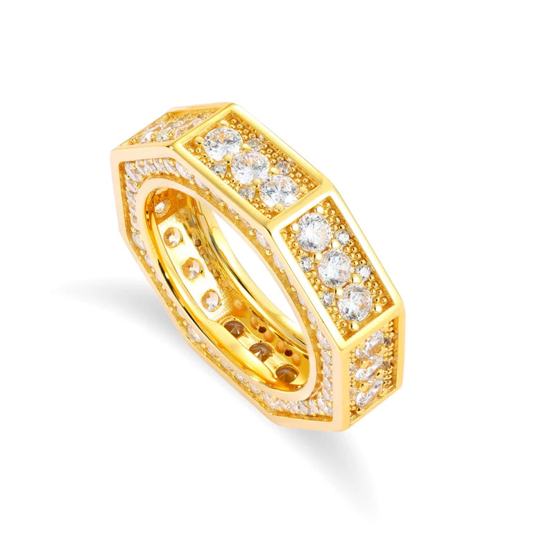 Iced Out Faceted Band Ring for Men, image 2