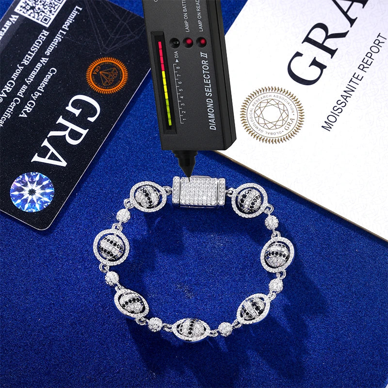 Iced Out Ball Link Bracelet for Men, image 4