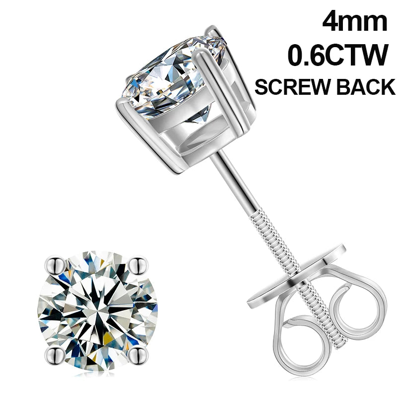 Moissanite Stud Earrings for Men, image 14