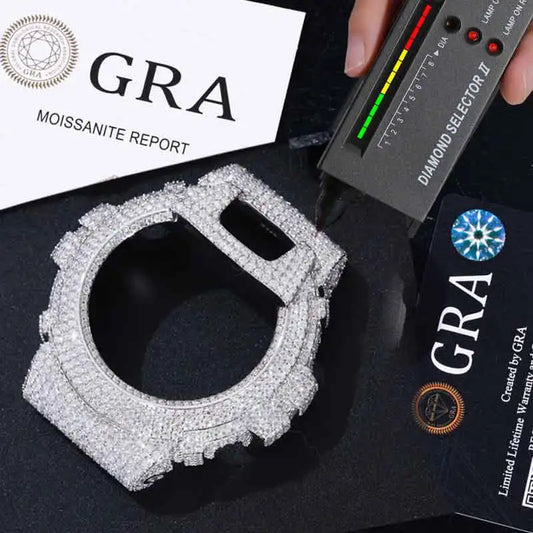 Iced Out Moissanite Watch Case for Casio G-Shock DW-6900, image 3