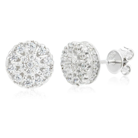 Moissanite Flower Cluster Stud Earrings, image 2