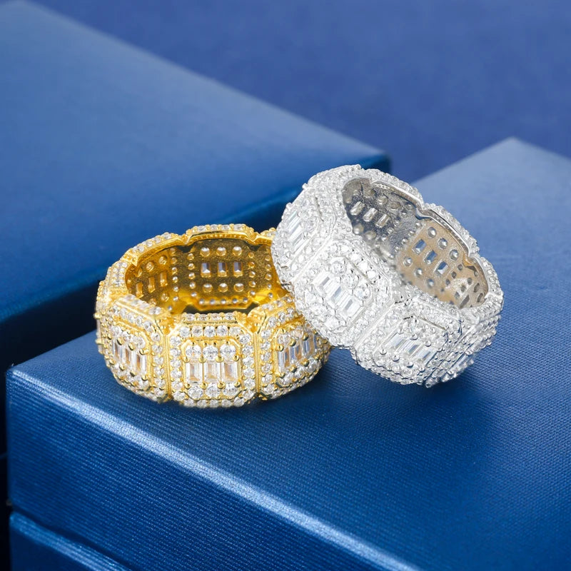 Iced Out Moissanite Wide Band Ring, image 7