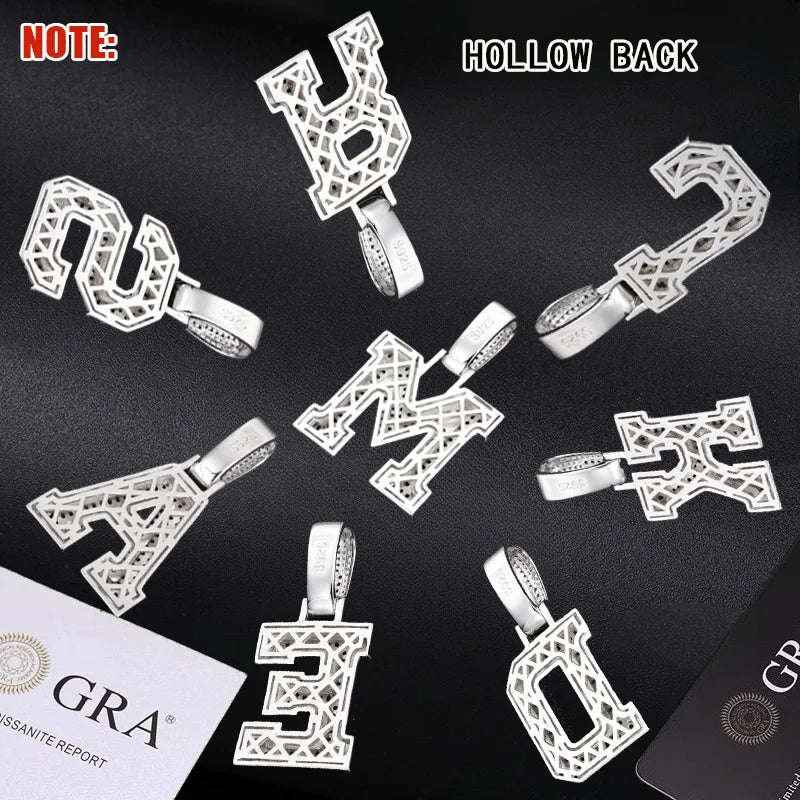Moissanite Initial Pendant for Men, image 6