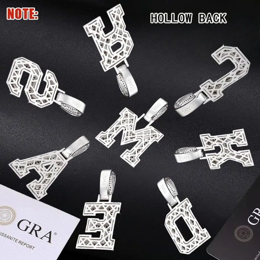 Moissanite Initial Pendant for Men, image 6