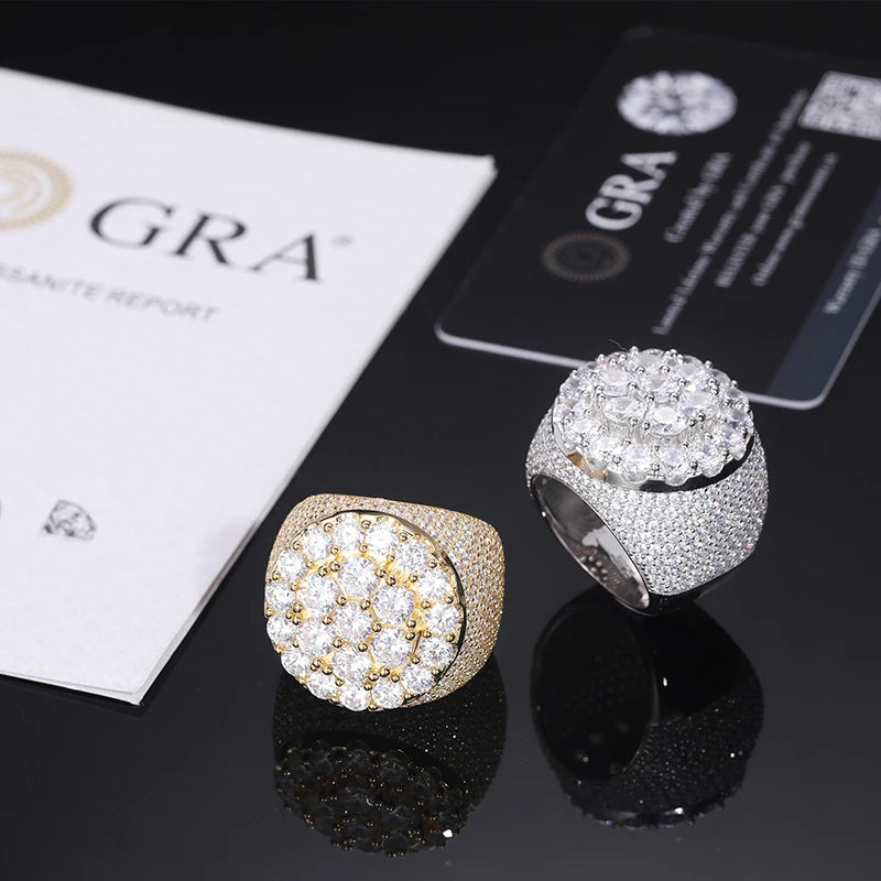Iced Out Moissanite Dome Ring for Men, image 4