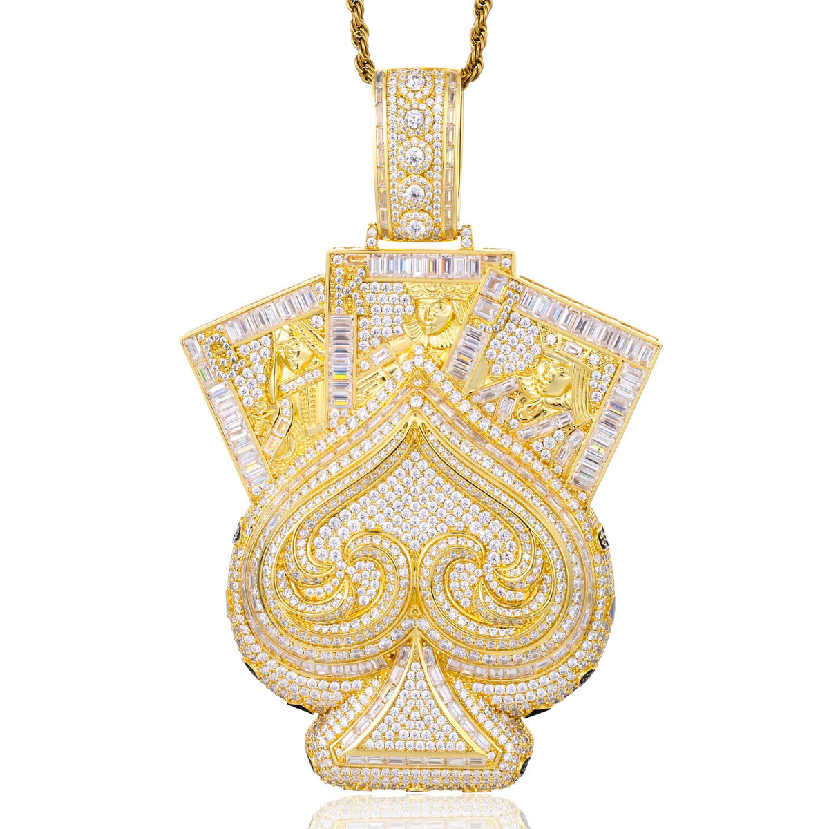 Iced Out Ace of Spades Pendant Necklace for Men, image 8
