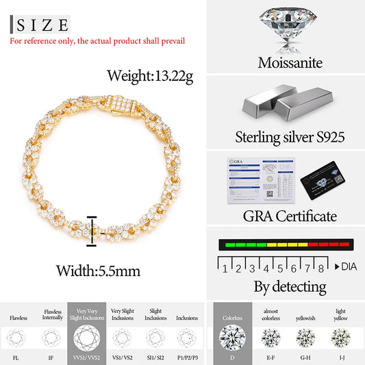 Moissanite Cuban Link Bracelet for Men, image 7