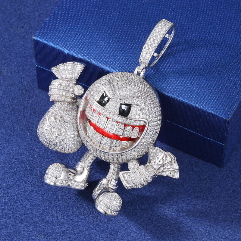 Iced Out Money Bag Character Pendant Necklace for Men, image 4