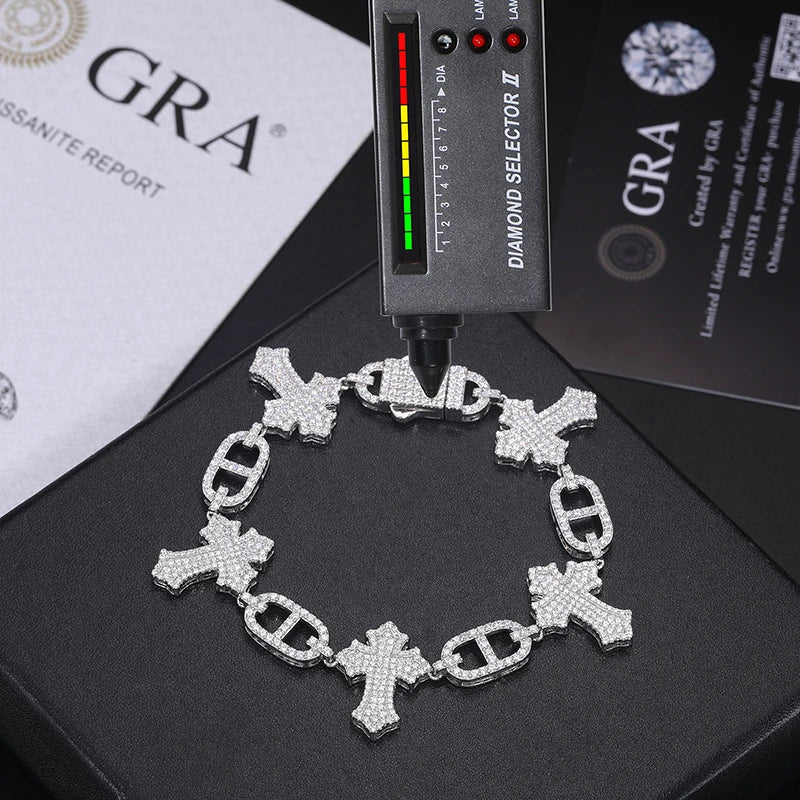 Iced Out Cross Link Bracelet, image 4