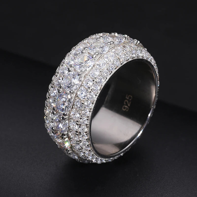 Iced Out Wide Pave Band Ring for Men