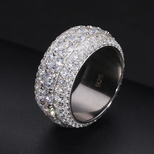 Iced Out Wide Pave Band Ring for Men