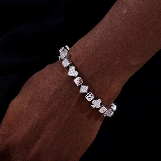 Iced Out Poker Dice Link Bracelet for Men, image 6