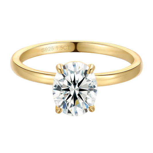Oval Cut Moissanite Solitaire Ring, image 7