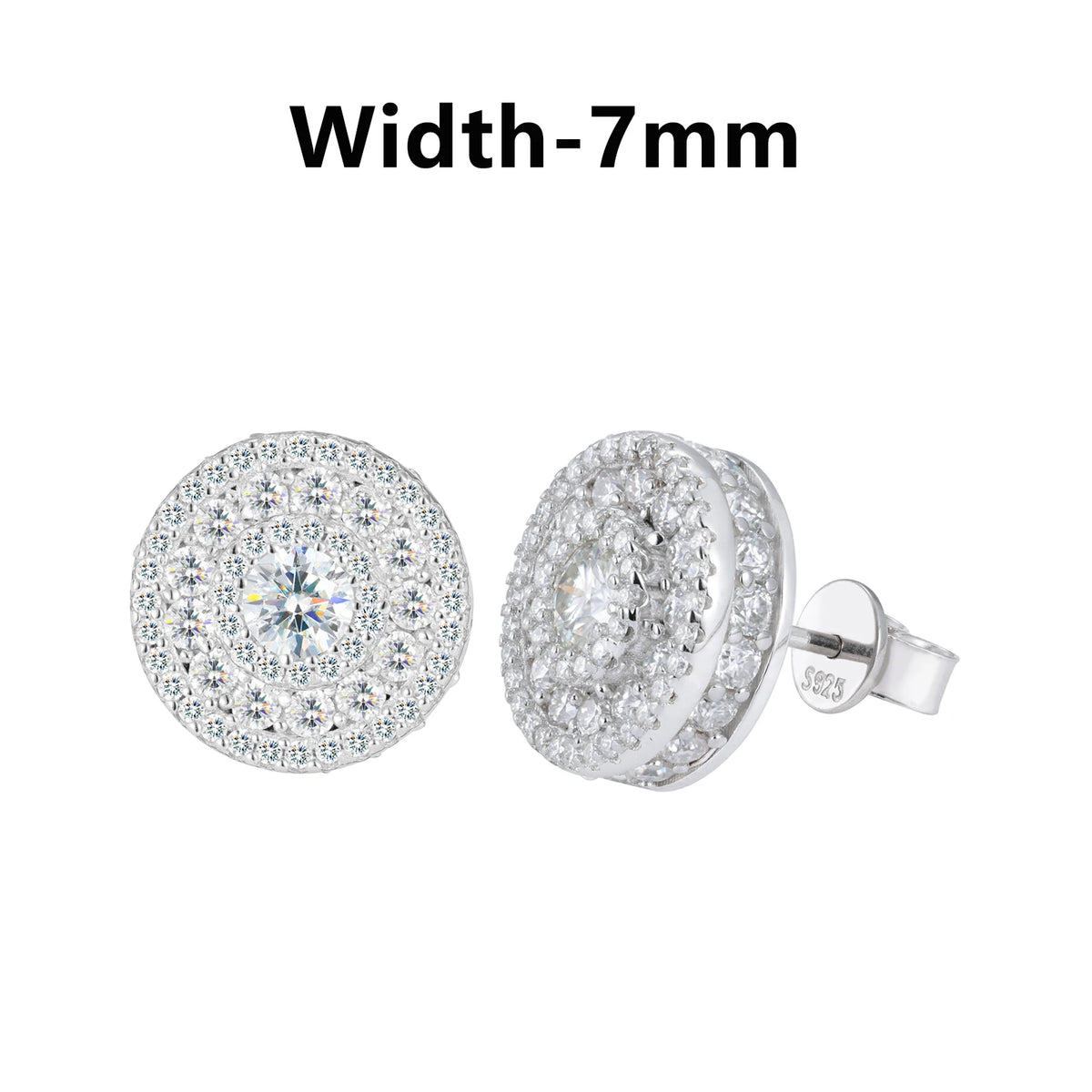 Moissanite Halo and Cluster Stud Earrings for Men, image 18