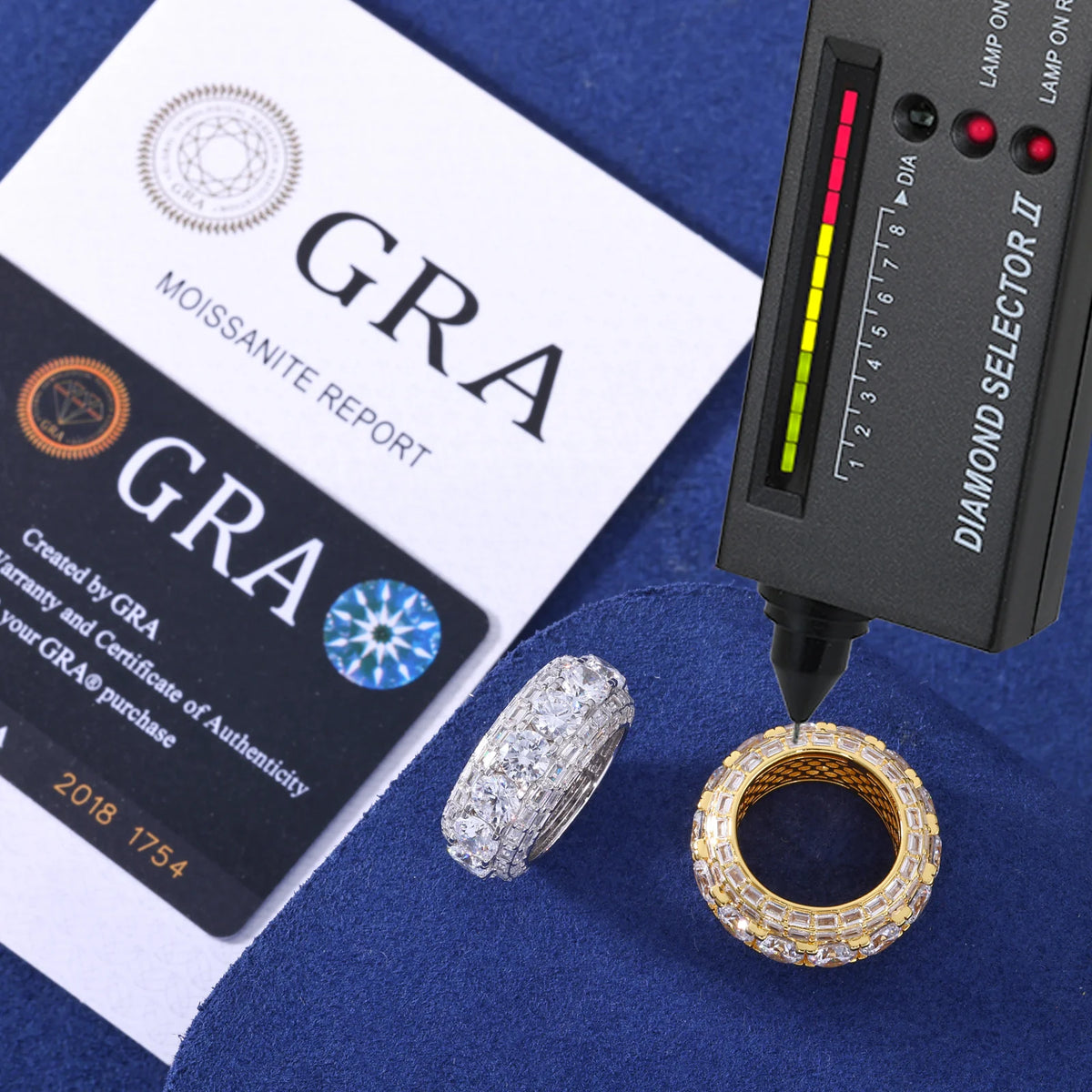 Iced Out Moissanite or Cubic Zirconia Wide Band Ring for Men, image 2