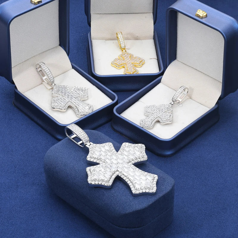 Iced Out Cross Pendant Necklace for Men, image 6